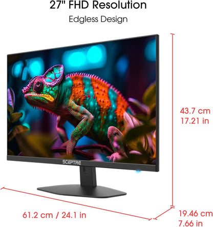 27" Gaming Monitor 100Hz 1ms DisplayPort HDMI x2 100% sRGB AMD FreeSync Build-in Speakers Eye Care Frameless Machine Black