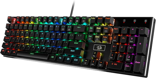 RGB LED Backlit Wired Mechanical Gaming Keyboard, 104 Keys Hot-Swap Mechanical Keyboard w/Aluminum Base, Upgraded Socket and Noise Absorbing Foams