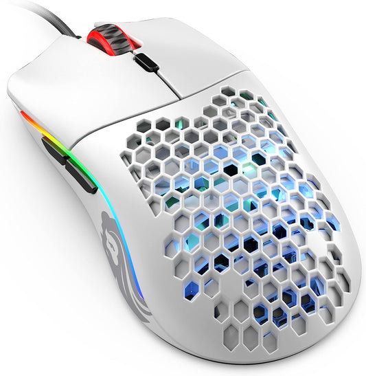 Compact Wired Gaming Mouse - 58g Superlight Honeycomb Design, RGB, Pixart 3360 Sensor, Ambidextrous, Omron Switches