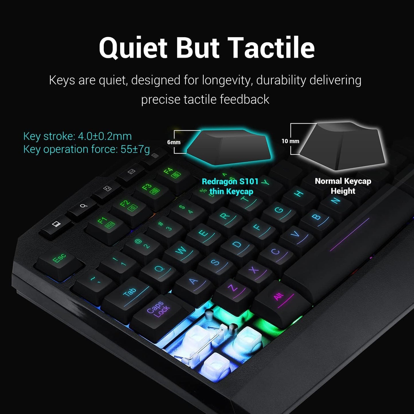 RGB Backlit Gaming Keyboard + Programmable Backlit Gaming Mouse