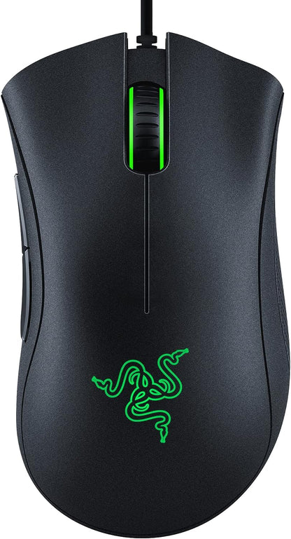 Gaming Mouse: 6400 DPI Optical Sensor, 5 Programmable Buttons, Mechanical Switches, Rubber Side Grips